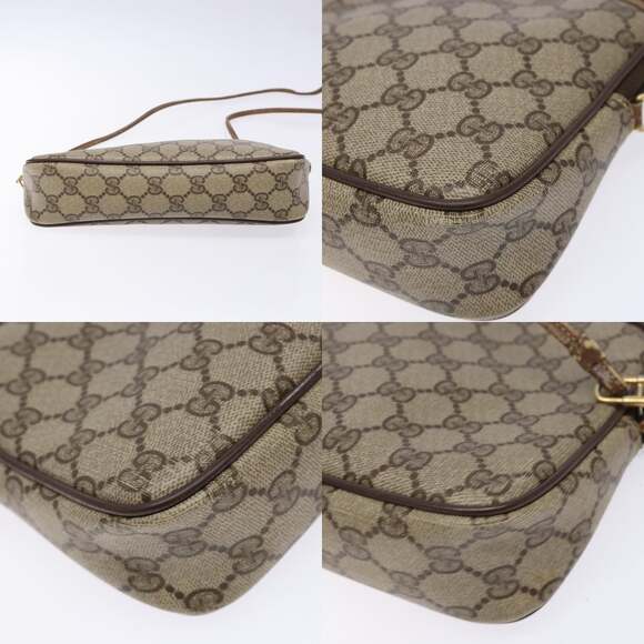 GUCCI GG Supreme Web Sherry Line Shoulder Bag Pvc Beige 97 02 068 - Picture 10 of 13